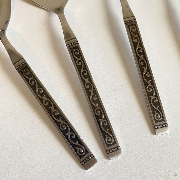 Oneida Ltd 1881 Rogers Stainless Pie Server Spanish Court Black Textured (6) Pcs - Picture 2 of 7